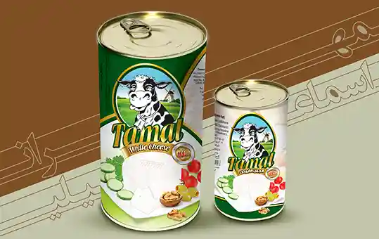 طراحی بسته بندی قوطی فلزی پنیر
