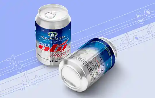 طراحی بسته بندی قوطی فلزی دوغ