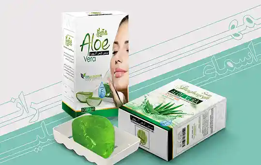 طراحی بسته بندی صابون آلوئه ورا