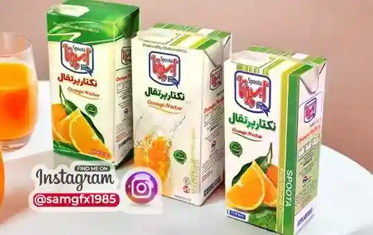 طراحی تتراپک بسته بندی آبمیوه