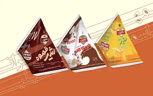 طراحی پاکت تتراپک شیر سه گوش