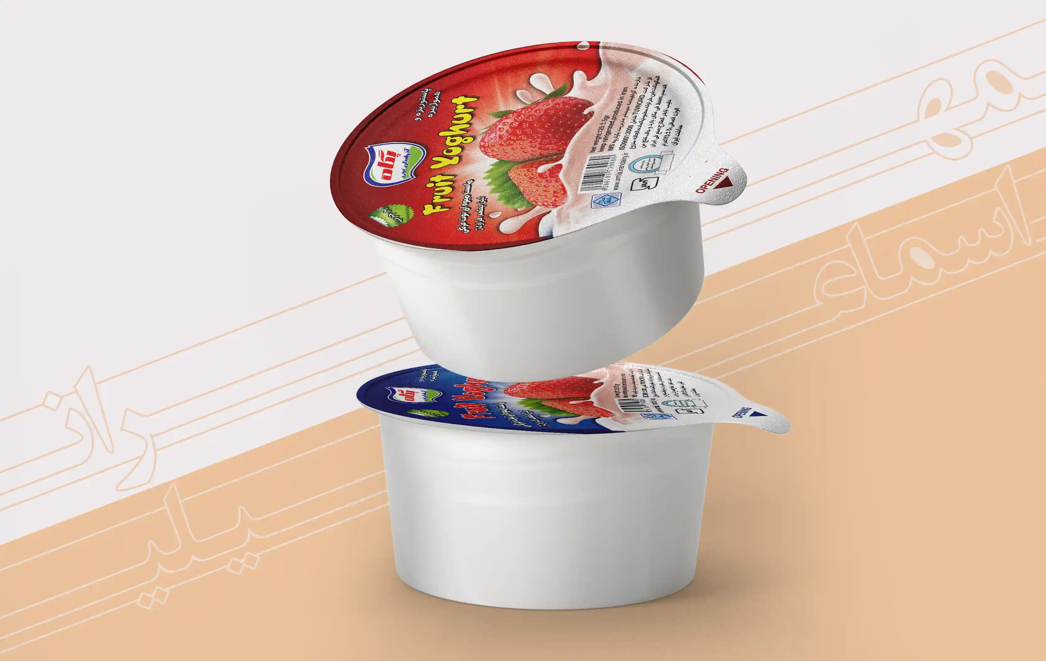 طراحی فویل ماست میوه ای