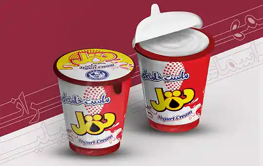 طراحی بسته بندی سطل ماست | ماست لیوانی